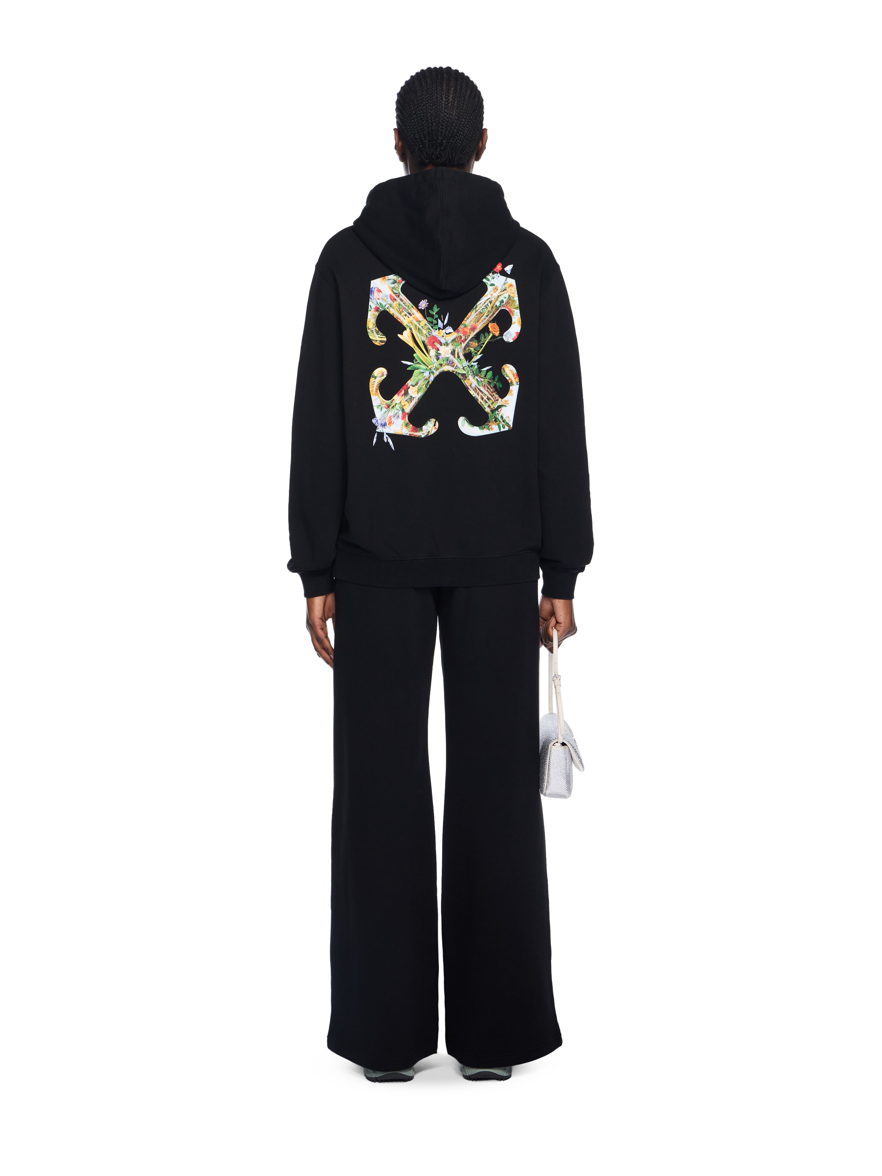 Arrow Glass Flower Logo Hoodie in BLACK - WHITE for Women | Off-White™