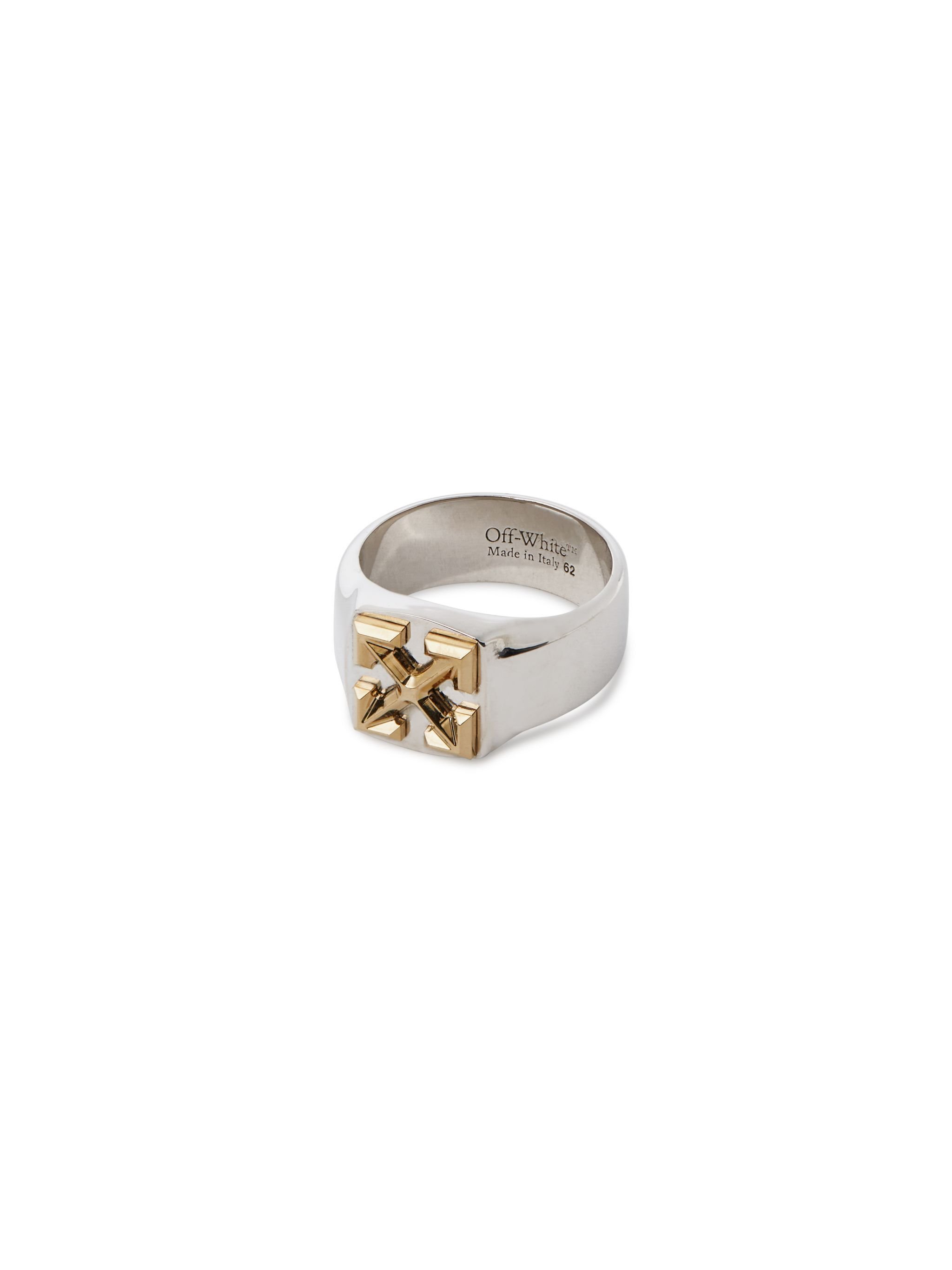 OFF WHITE Anello Bicolore Con Motivo Arrow ARGENTO OMOC07GS25MET001
