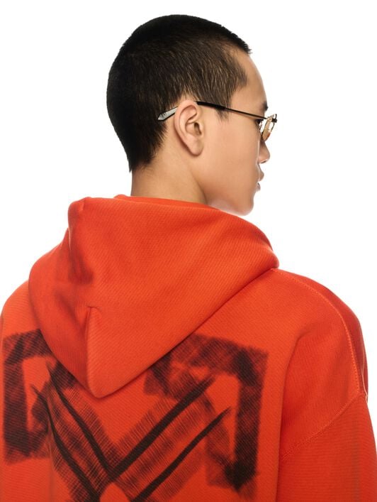 OFF WHITE VIBE ARROW SKATE HOODIE ORANGE OMBB085S25FLE00L