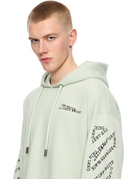 OFF WHITE Type Arrow Diag Loose Hoodie FADE OUT MINT 44MBB12MS26F006