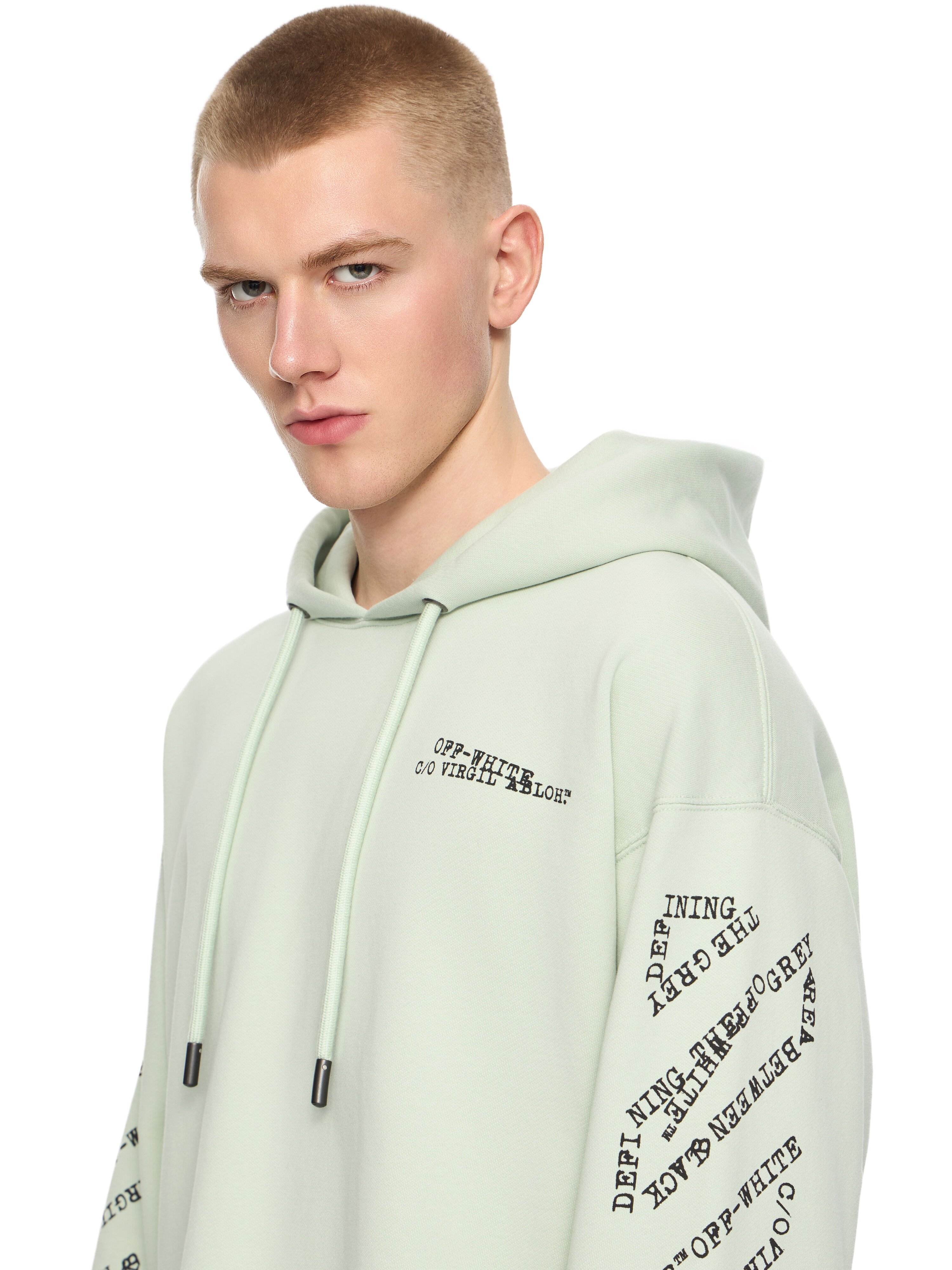 OFF WHITE Type Arrow Diag Loose Hoodie FADE OUT MINT 44MBB12MS26F006