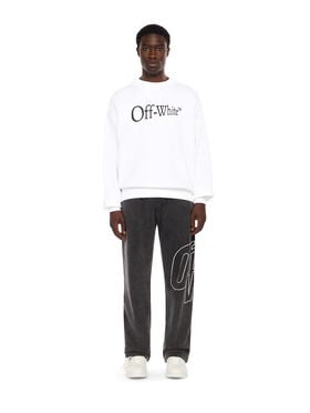 OFF WHITE Run Arrow Skate Crewneck Sweatshirt WHITE - BLACK OMBA054F25FLE005