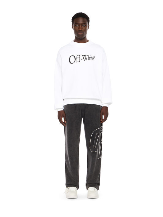 OFF WHITE Run Arrow Skate Crewneck Sweatshirt WHITE - BLACK OMBA054F25FLE005