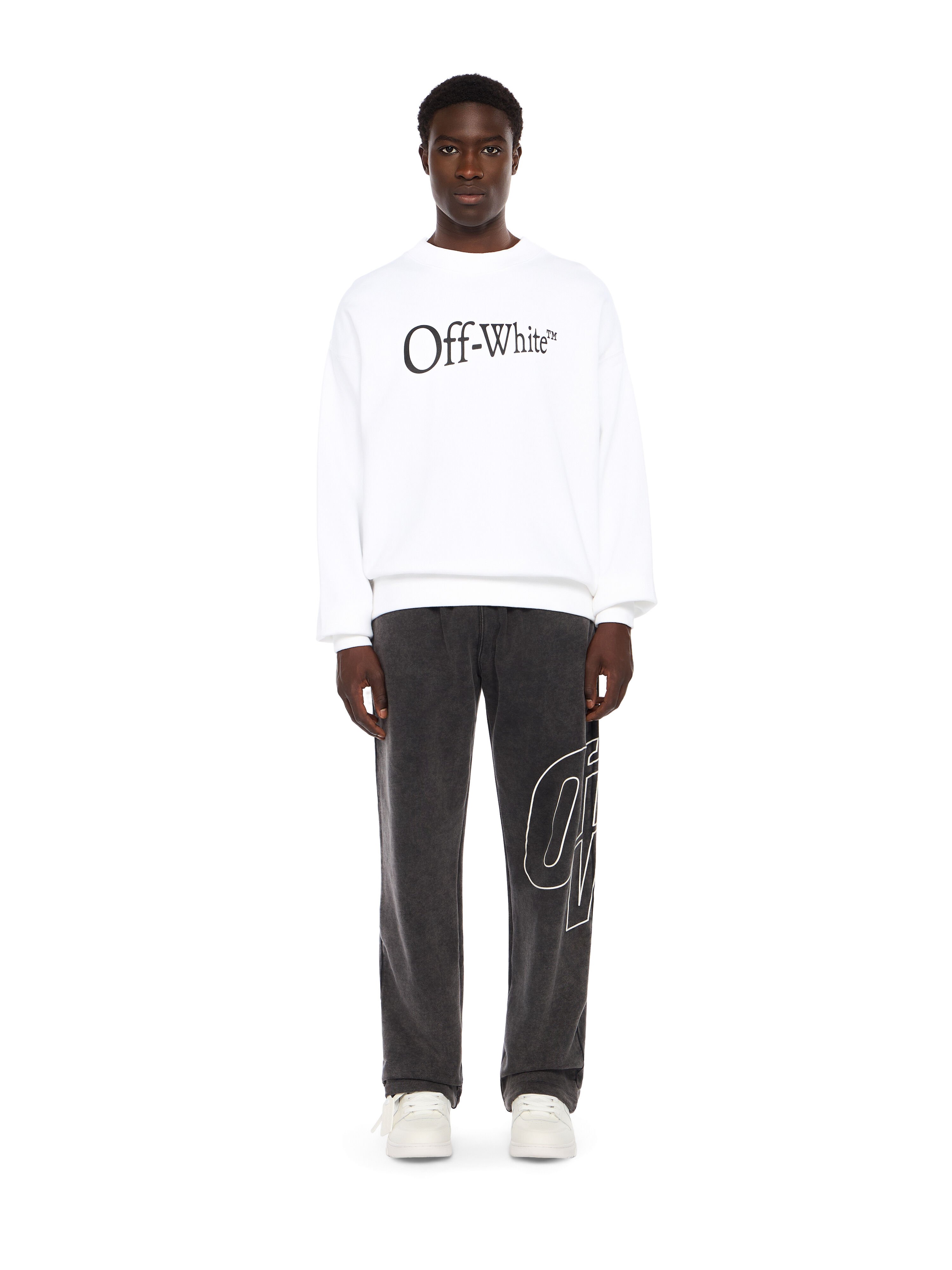 OFF WHITE Run Arrow Skate Crewneck Sweatshirt WHITE - BLACK OMBA054F25FLE005