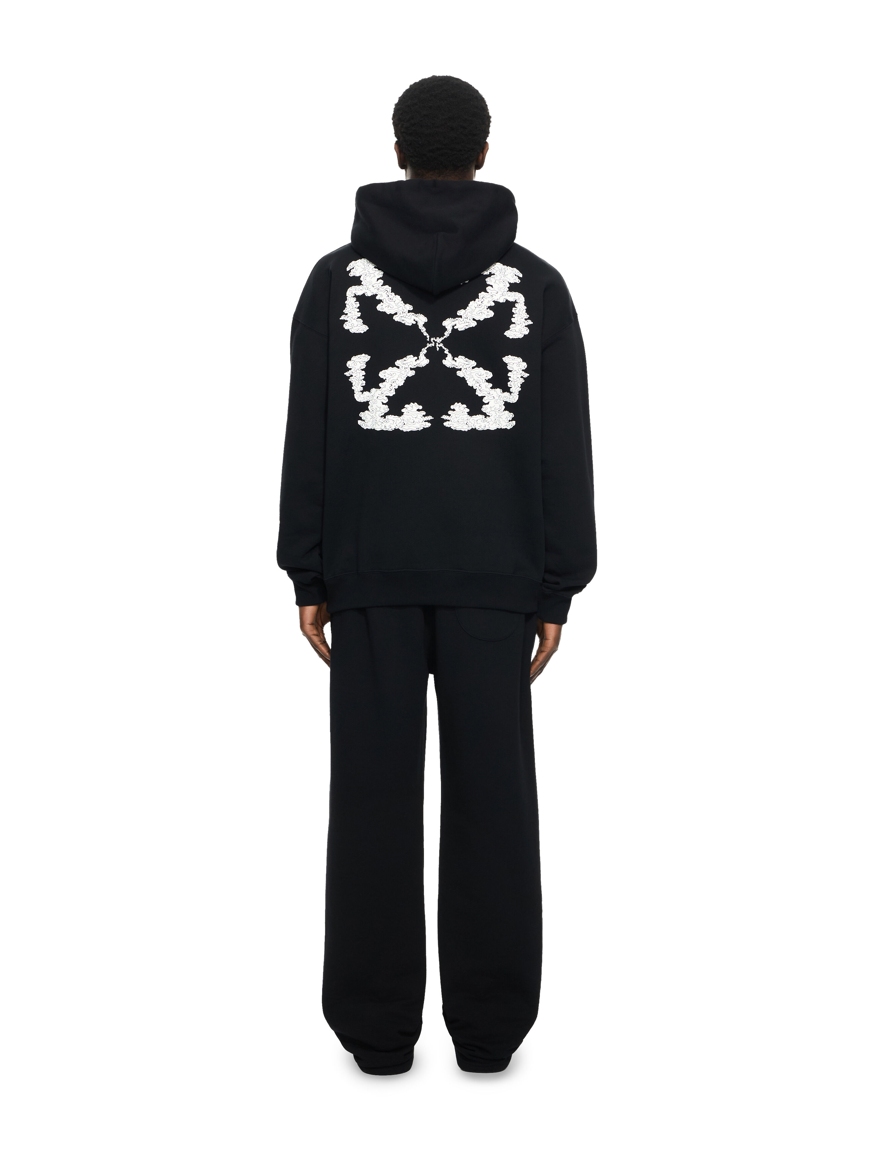 OFF WHITE Cloud Arrow Skate Hoodie BLACK-WHITE 44MBB085G5F00J