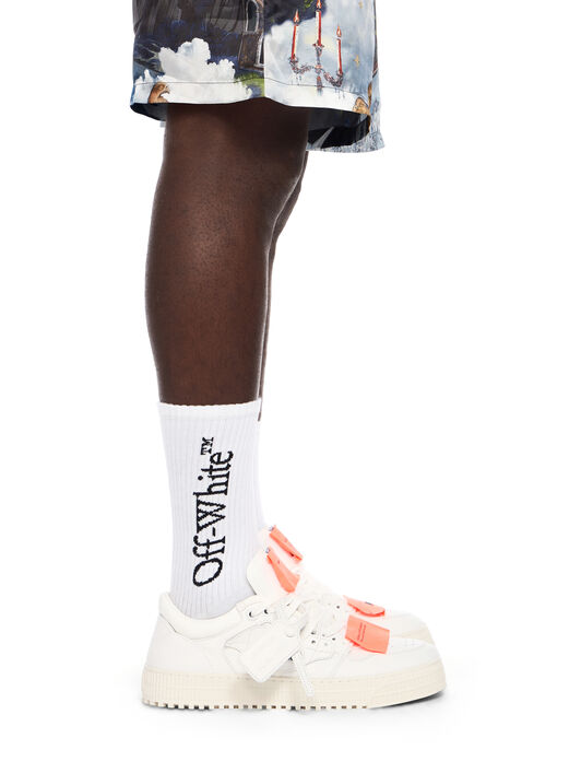 Low Top 3.0 Off Court Leather Sneakers OFF WHITE Low Top 3.0 Off Court Leather Sneakers WHITE - ORANGE OMIA29KC99LEA001