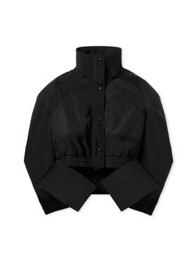 OFF WHITE Race Peplum Bomber Jacket BLACK - NO COLOR OWEH033W25FAB001