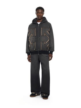 OFF WHITE Distress Diag Slouchy Sweatpant HIGHLIGHTED BLACK 44MCH05CS26D002