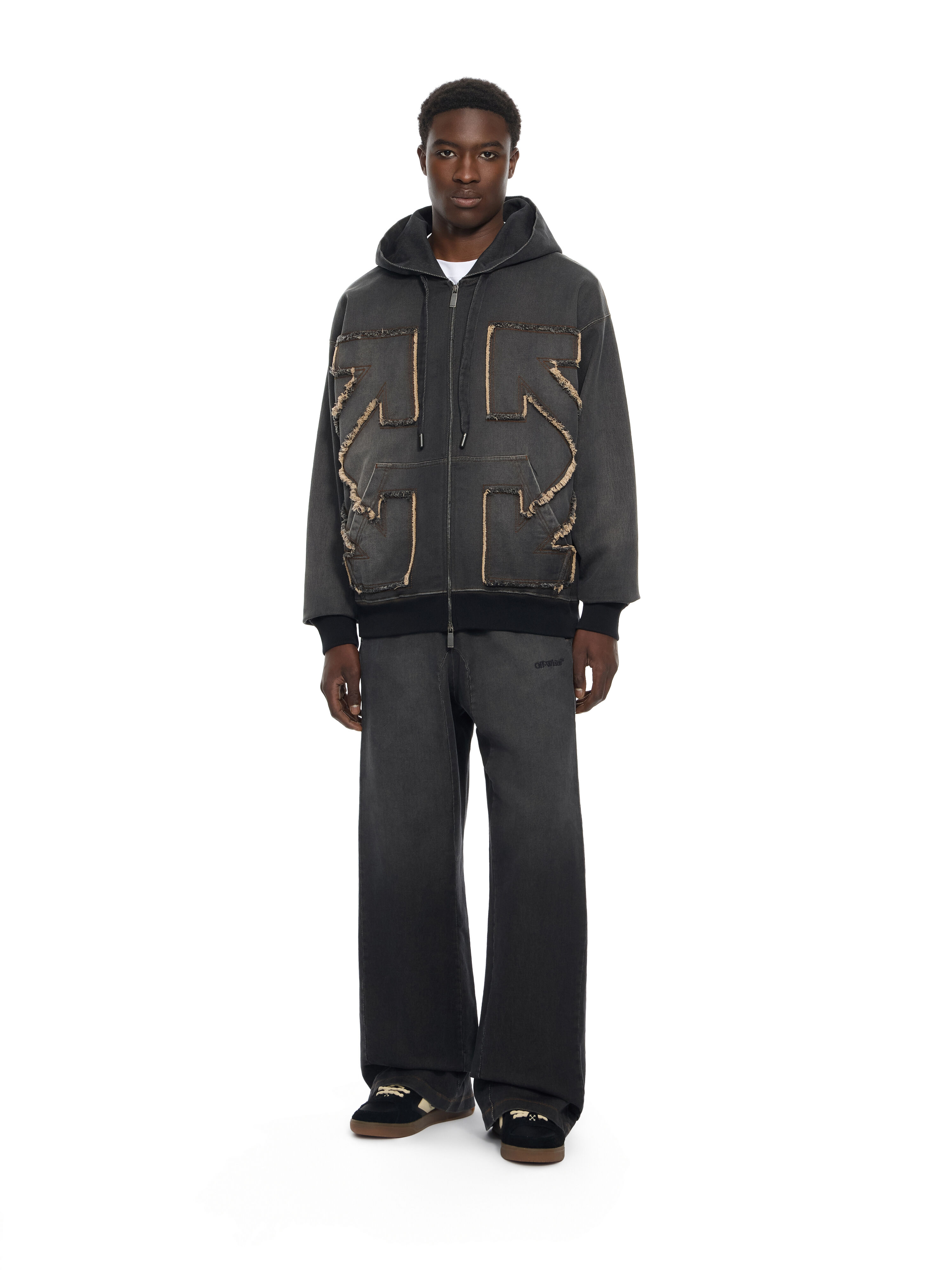 OFF WHITE Distress Diag Slouchy Sweatpant HIGHLIGHTED BLACK 44MCH05CS26D002