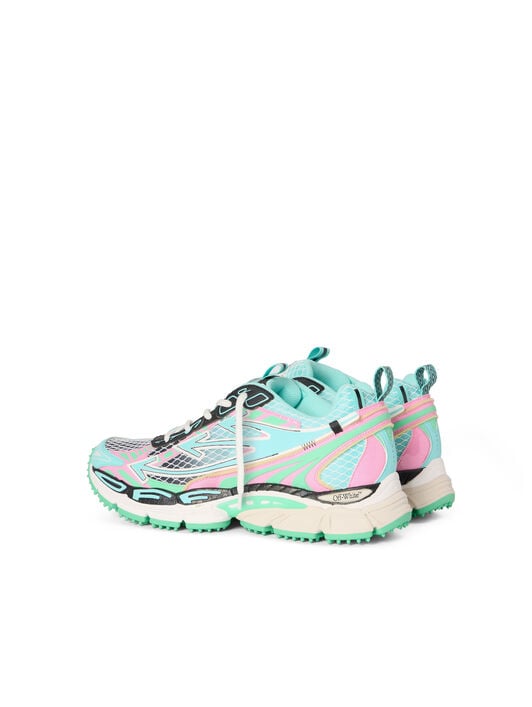 OFF WHITE Be Right Back Fishnet Sneakers AQUA - MINT OMIA295S26FAB004