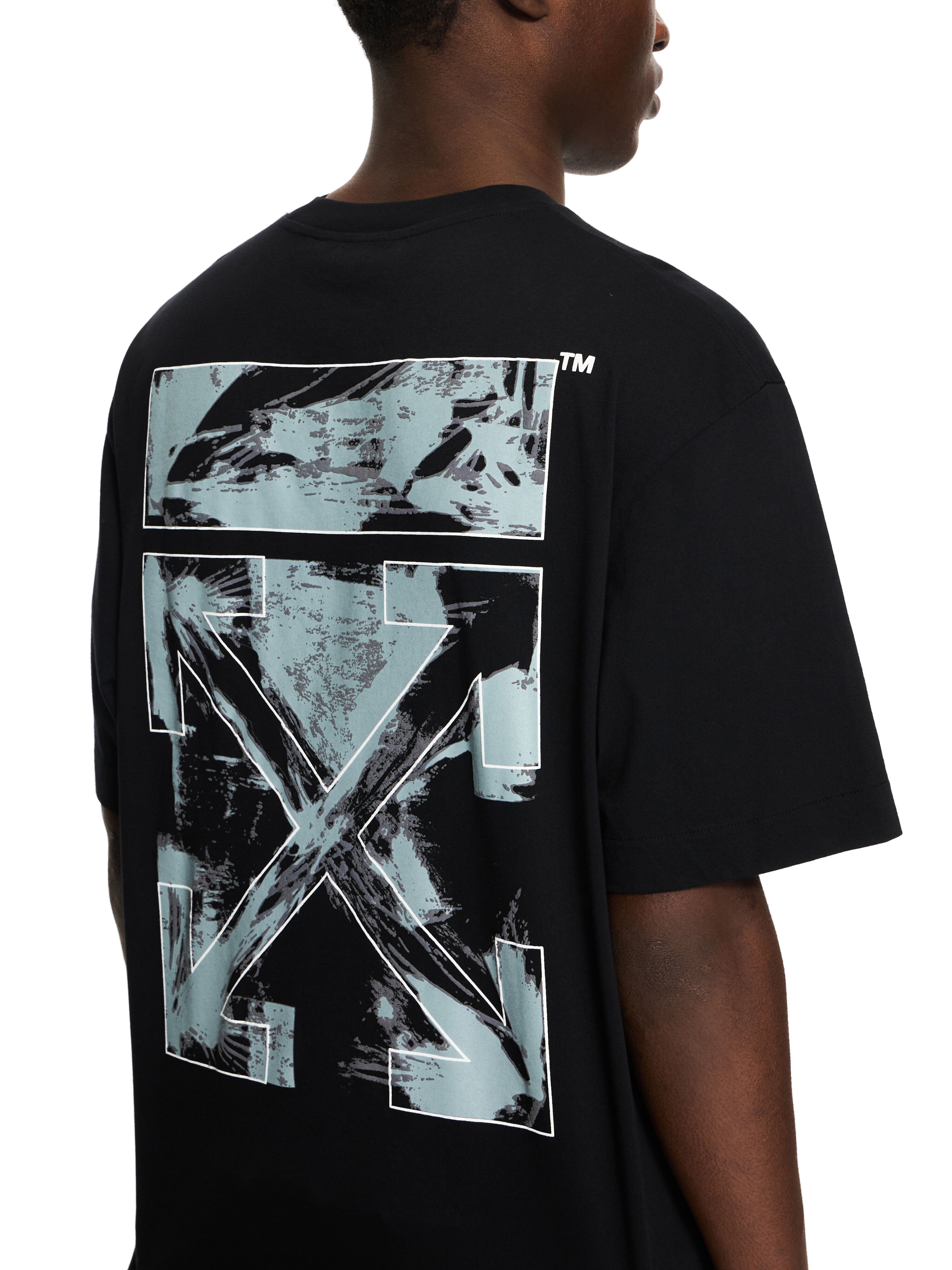 OFF WHITE Paint Arrow Skate T-shirt BLACK 44MAA120S26J00J