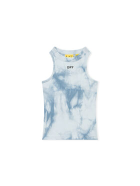 OFF WHITE Off Stamp Tie Dye Rib Top DUSTY BLUE 44GAD009S26J001