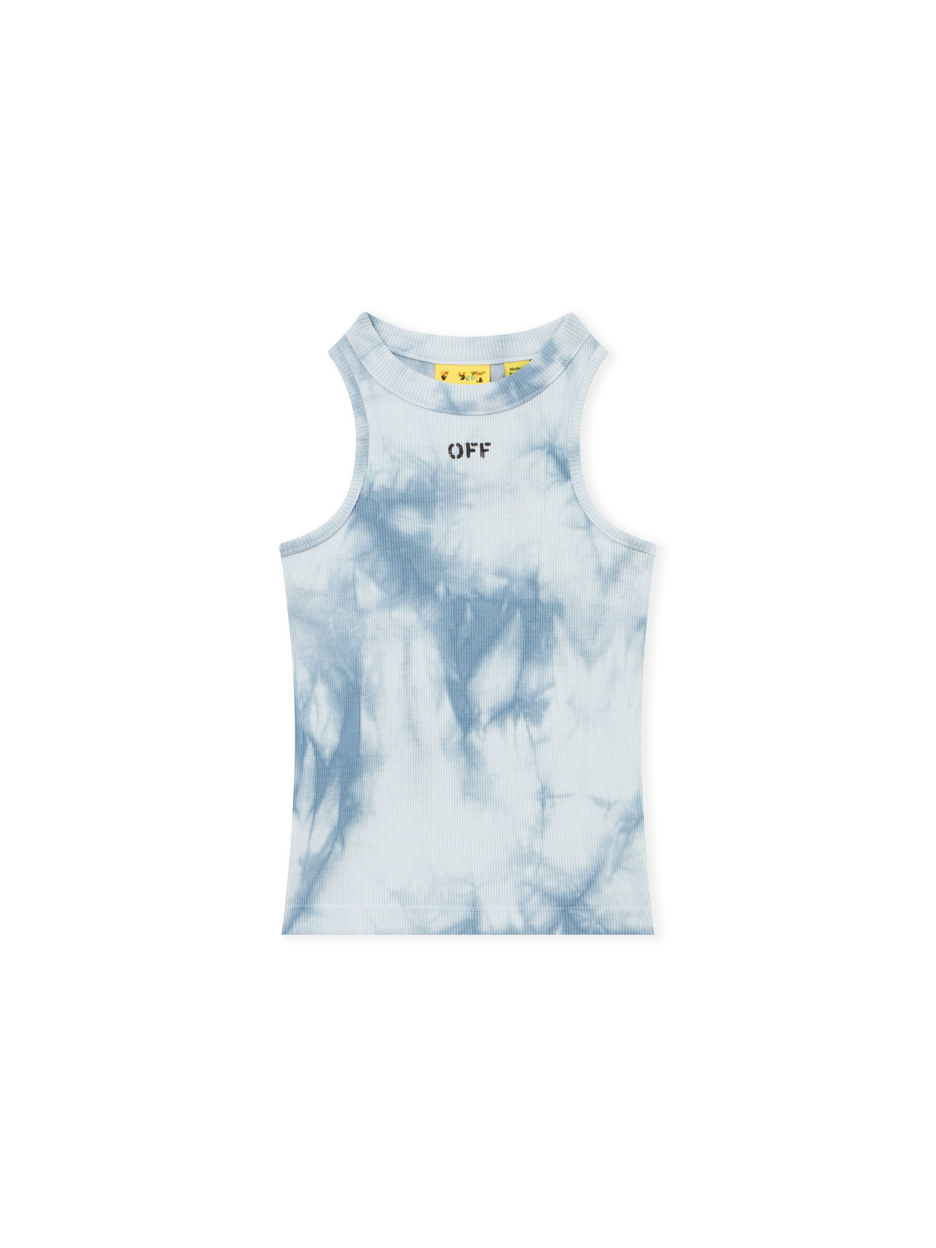 OFF WHITE Off Stamp Tie Dye Rib Top DUSTY BLUE 44GAD009S26J001