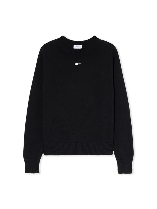 OFF WHITE Thinkman Arrow Knit Crewneck BLACK - WHITE OMHE20NF25KNI001