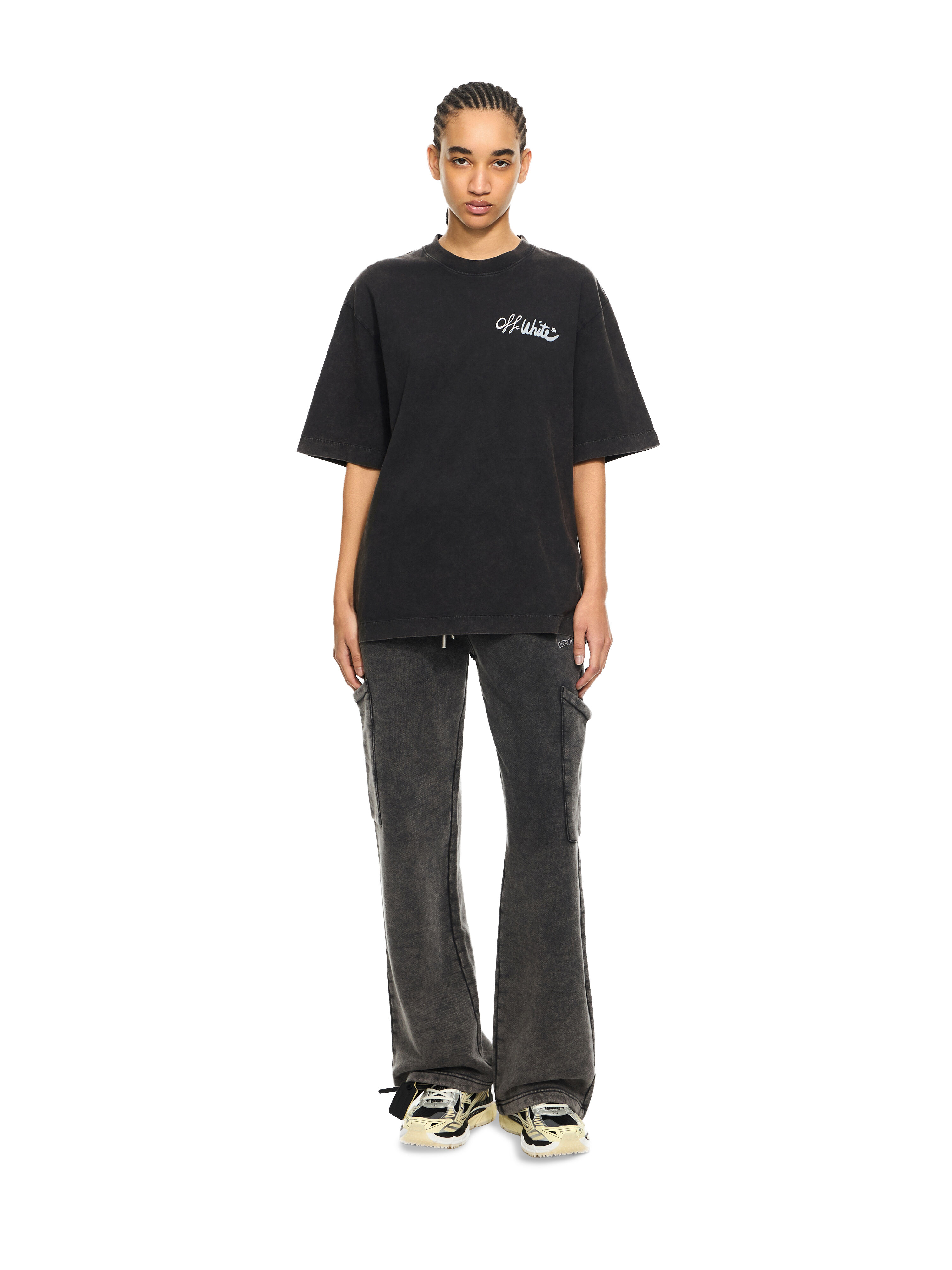 Off Marker Skate T-shirt in Marble Black-White for Women | Off-White™