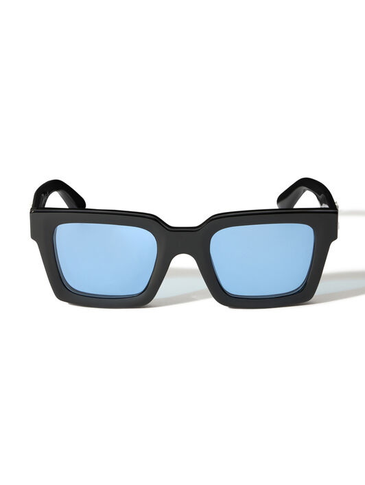 OFF WHITE Clip On Light Blue Lens Sunglasses Shiny Black OW9000104550