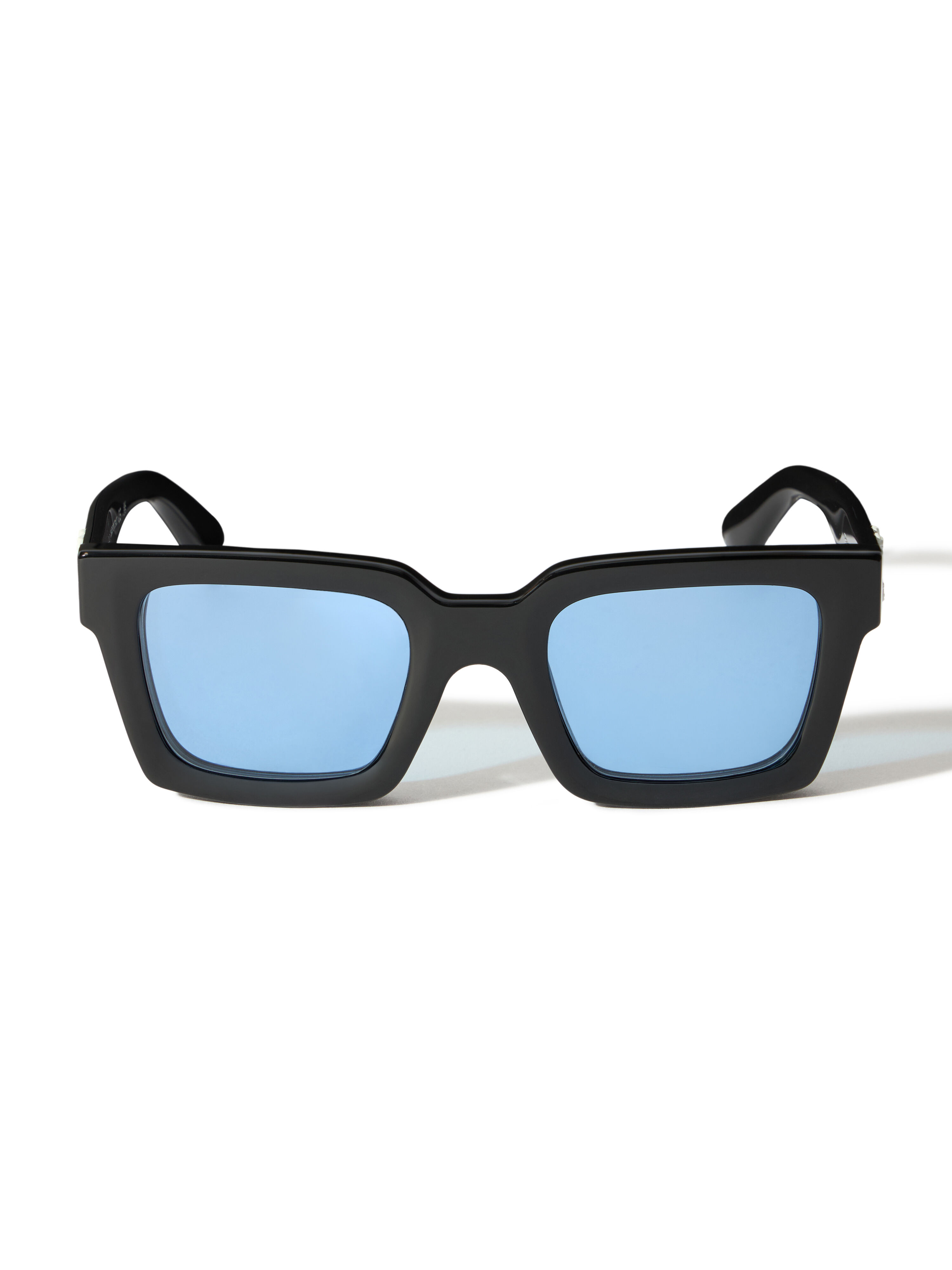 OFF WHITE Clip On Light Blue Lens Sunglasses Shiny Black OW9000104550