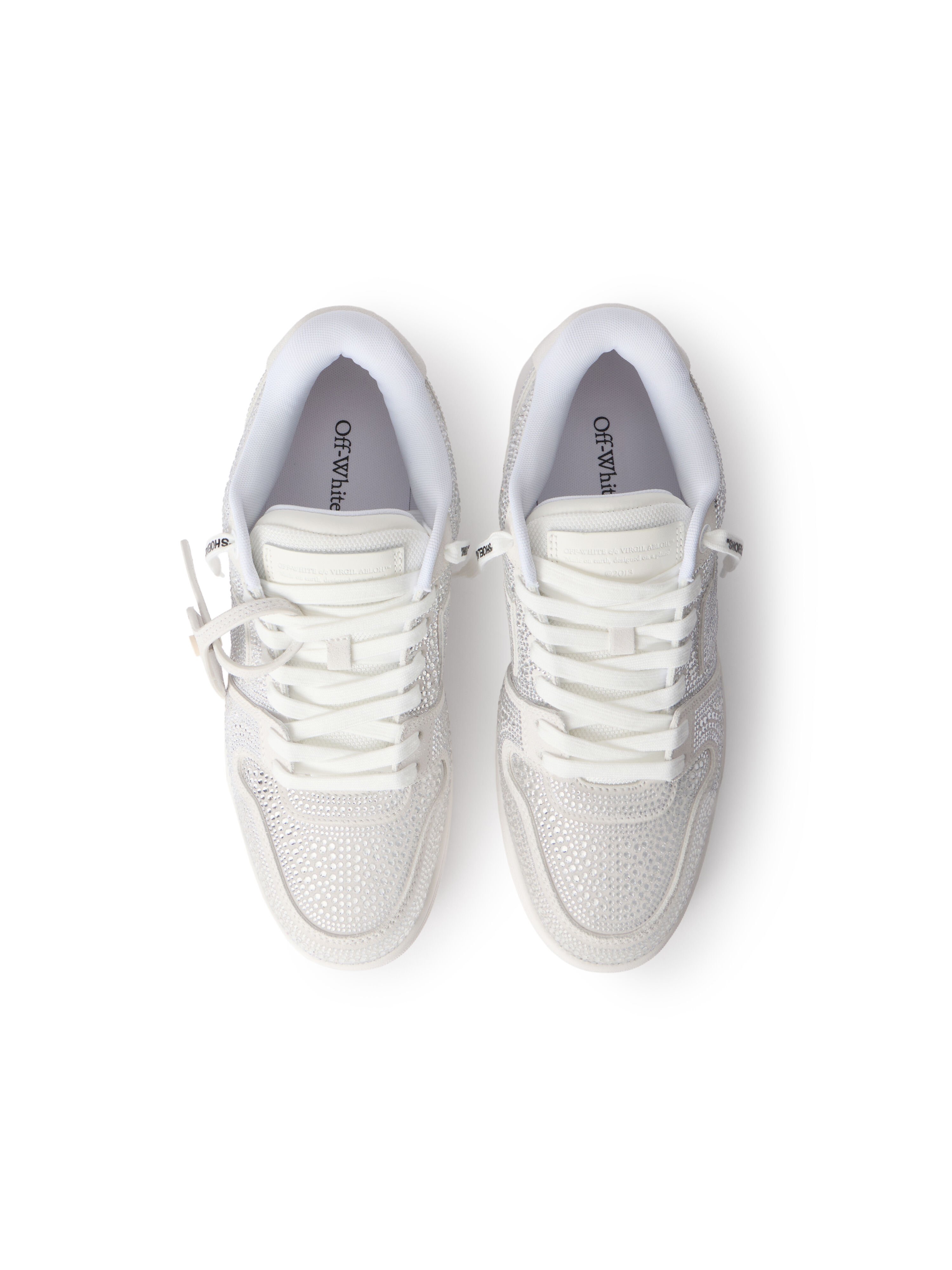 OFF WHITE Out Of Office Strass Sneakers WHITE - SILVER OMIA189C99LEA018