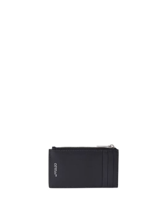 OFF WHITE Portacarte Jitney Nero Con Scritta E Zip NERO OWND047C99LEA001