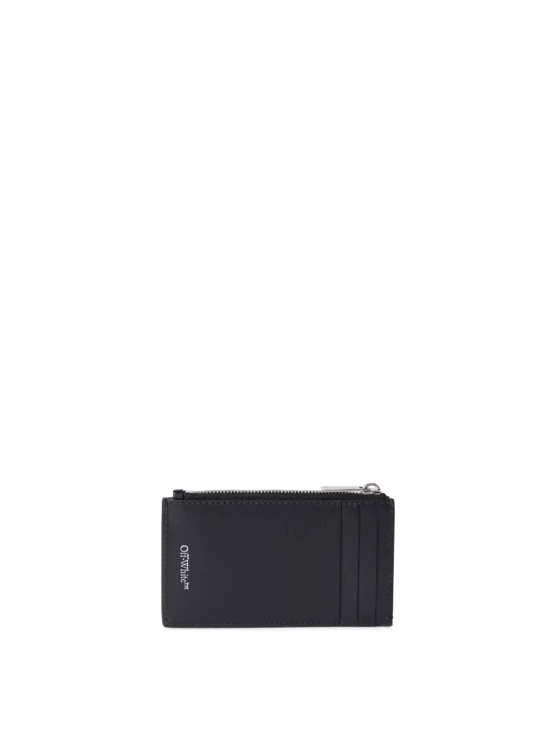 OFF WHITE Portacarte Jitney Nero Con Scritta E Zip NERO OWND047C99LEA001