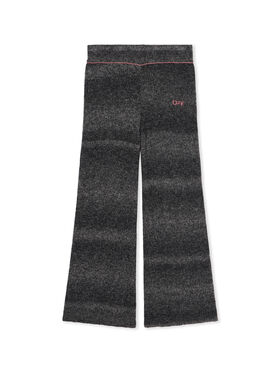 OFF WHITE Wide-Leg Clear Rib Logo Pants DARK GREY - FUCHSIA OGHG002F25KNI001