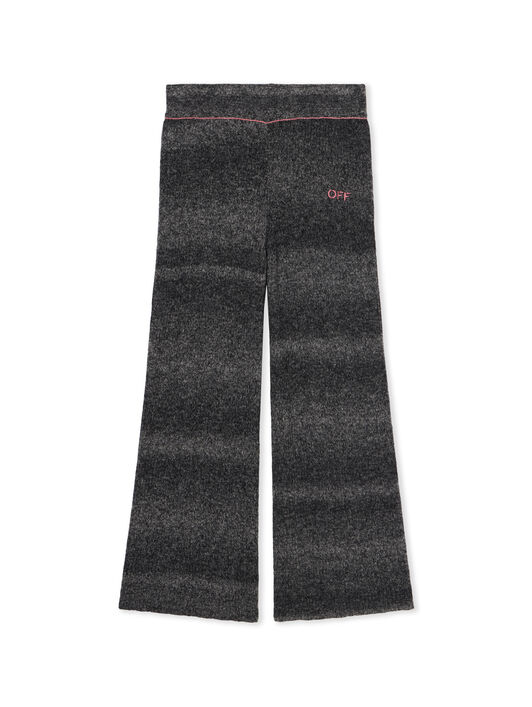 OFF WHITE Wide-Leg Clear Rib Logo Pants DARK GREY - FUCHSIA OGHG002F25KNI001