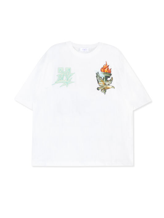 OFF WHITE OW x New York Liberty T-Shirt WHITE OMAA120G25JER00T