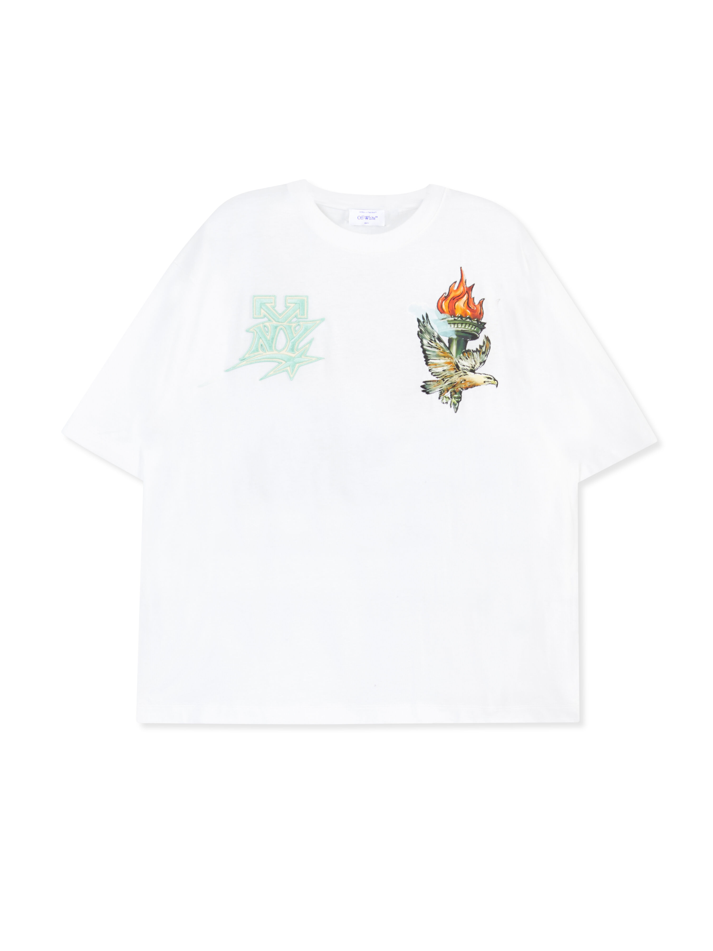 OFF WHITE OW x New York Liberty T-Shirt WHITE OMAA120G25JER00T