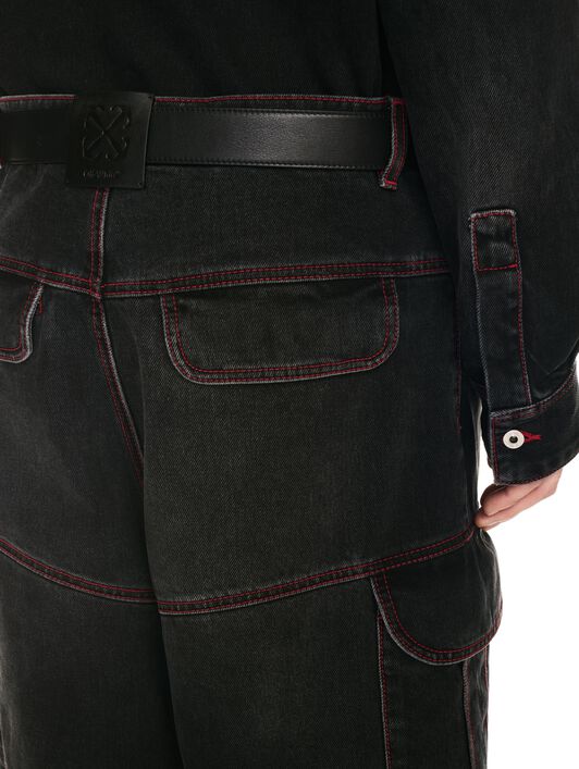 SCRIPT SAMURAI GERADE JEANS OFF WHITE SCRIPT SAMURAI GERADE JEANS SCHWARZ OMYA188F24DEN001