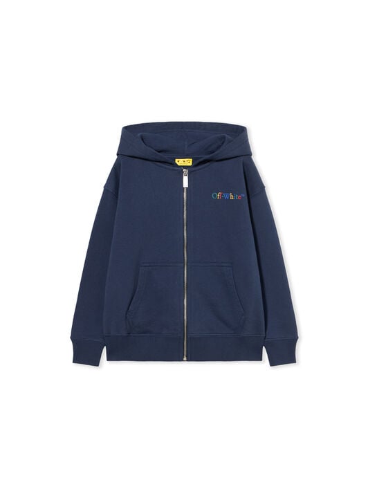 OFF WHITE Arrow Ruler Hoodie Zip NAVY BLUE - MULTICOLOR OBBE001F25FLE004