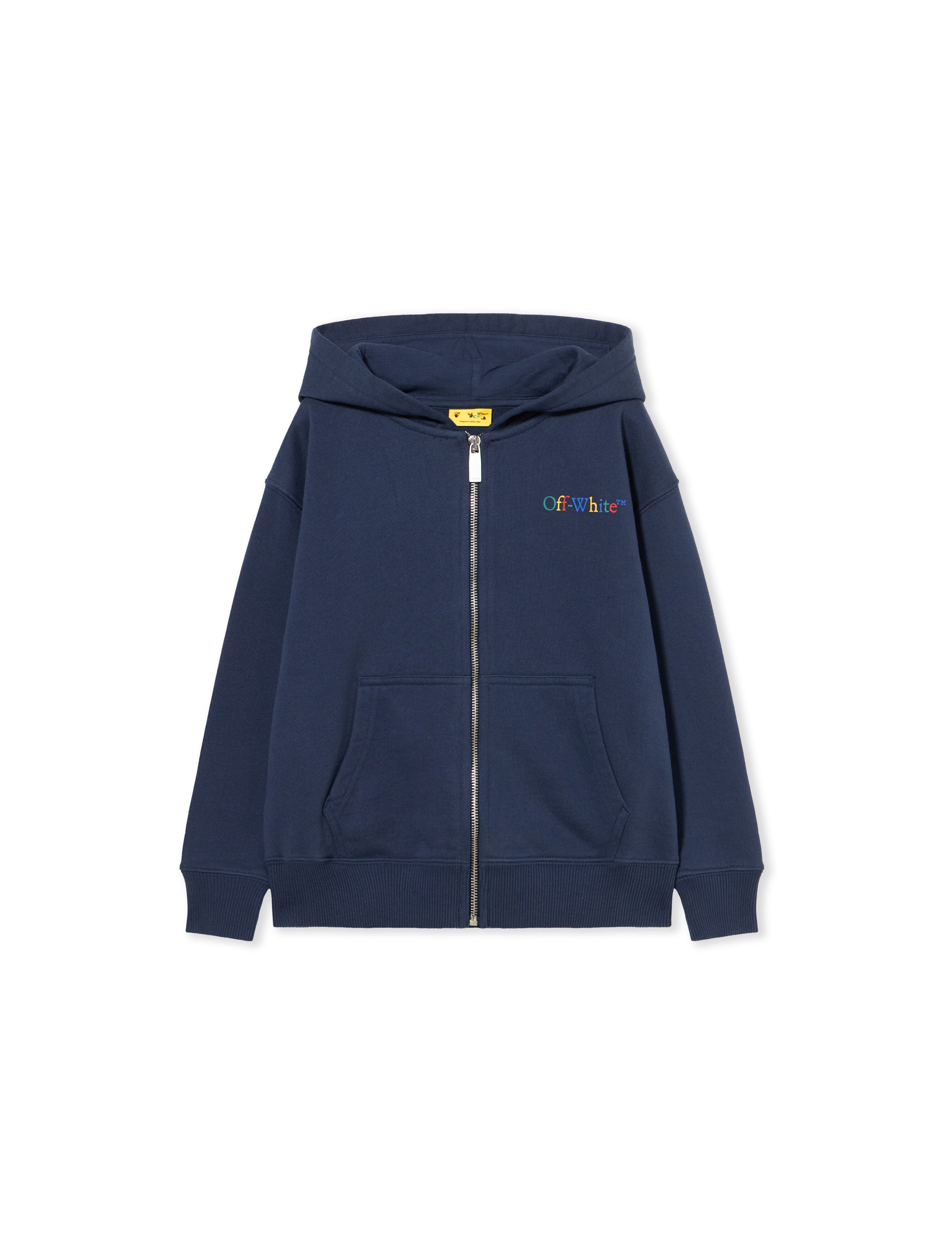 OFF WHITE Arrow Ruler Hoodie Zip NAVY BLUE - MULTICOLOR OBBE001F25FLE004