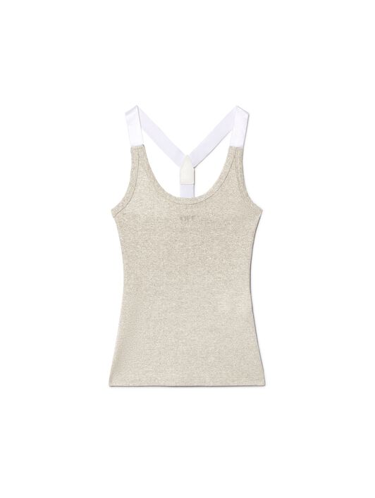OFF WHITE Silver Lurex Tank Top SILVER OWAD25SS25JER002