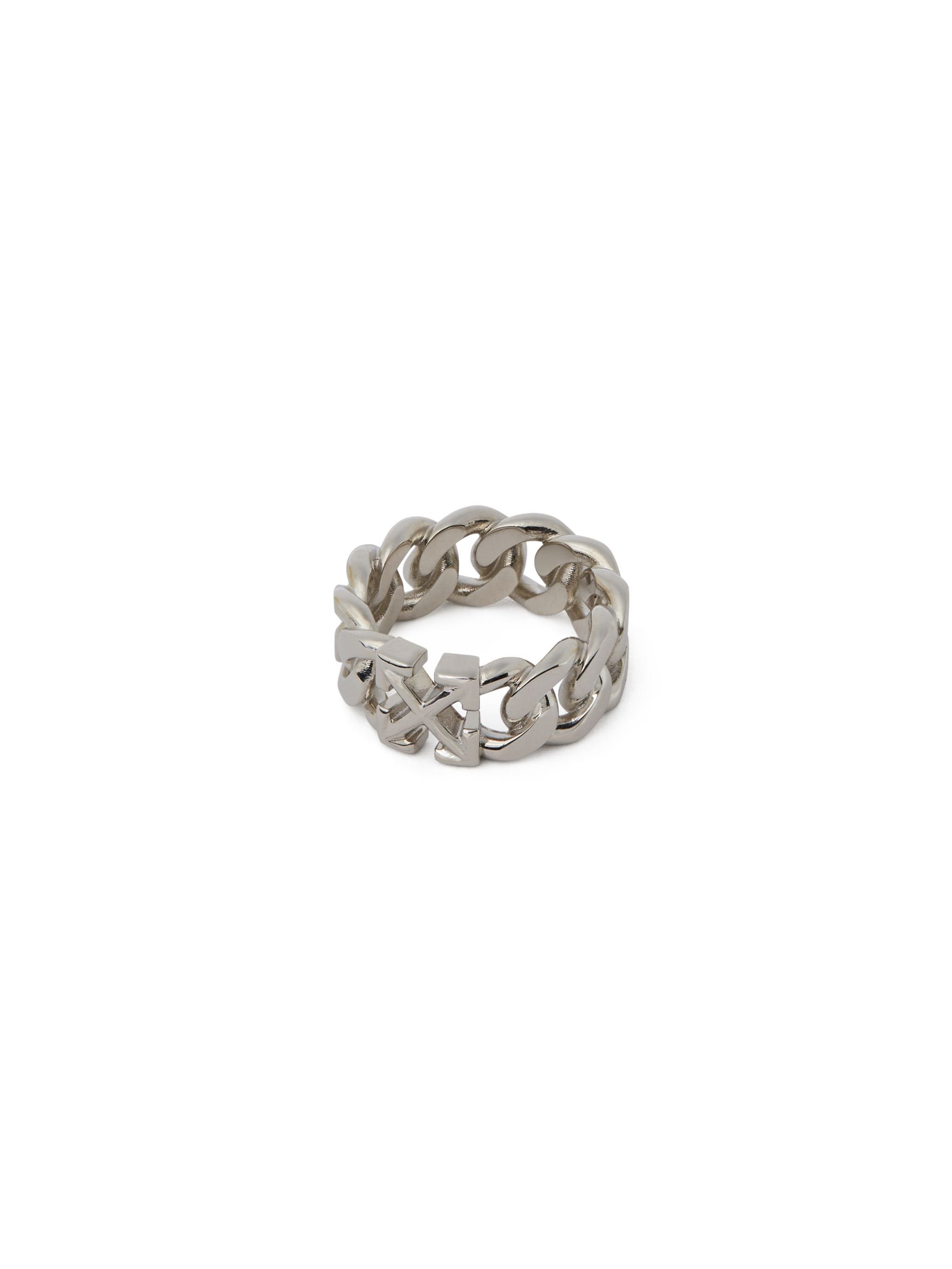 OFF WHITE Arrow Chain Ring SILVER OMOC07DC99MET001