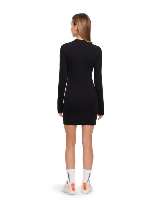 LAB L/AB Long-Sleeved Fitted Rib Dress Black Night LABF2639U00106T