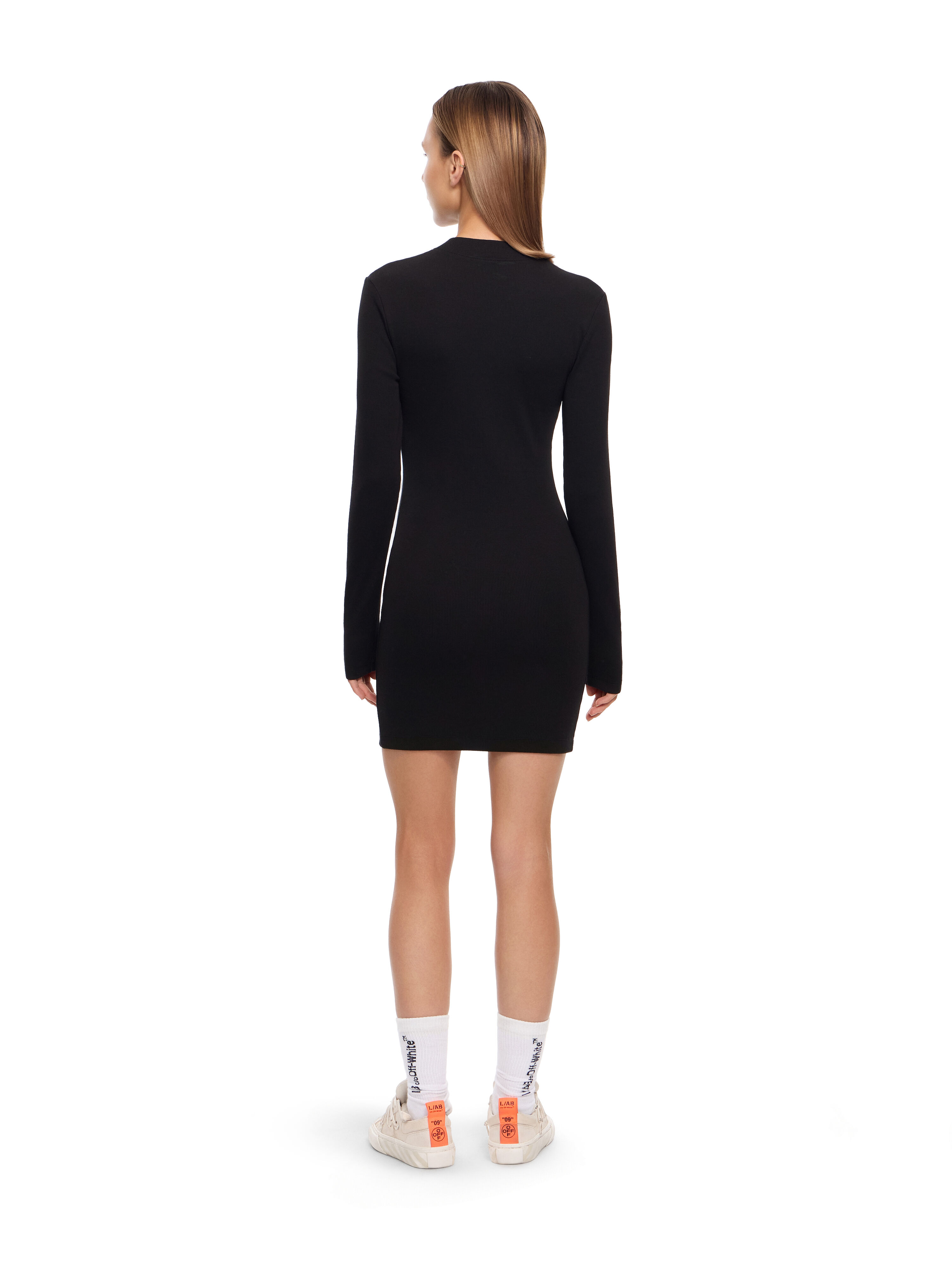 LAB L/AB Long-Sleeved Fitted Rib Dress Black Night LABF2639U00106T