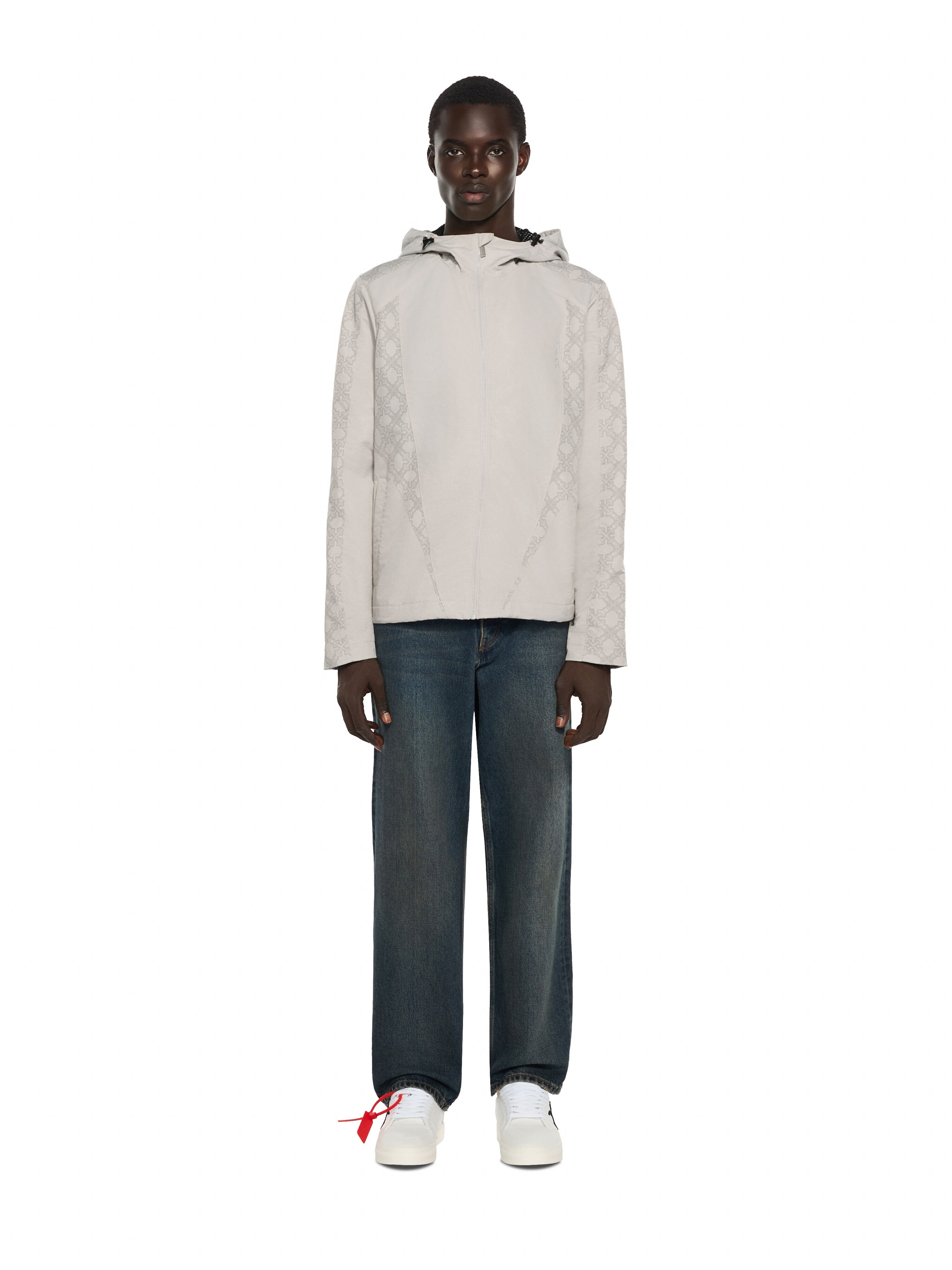 OFF WHITE Off Line Racing Windbreaker LIGHT GRAY 44MEB04IF26F002
