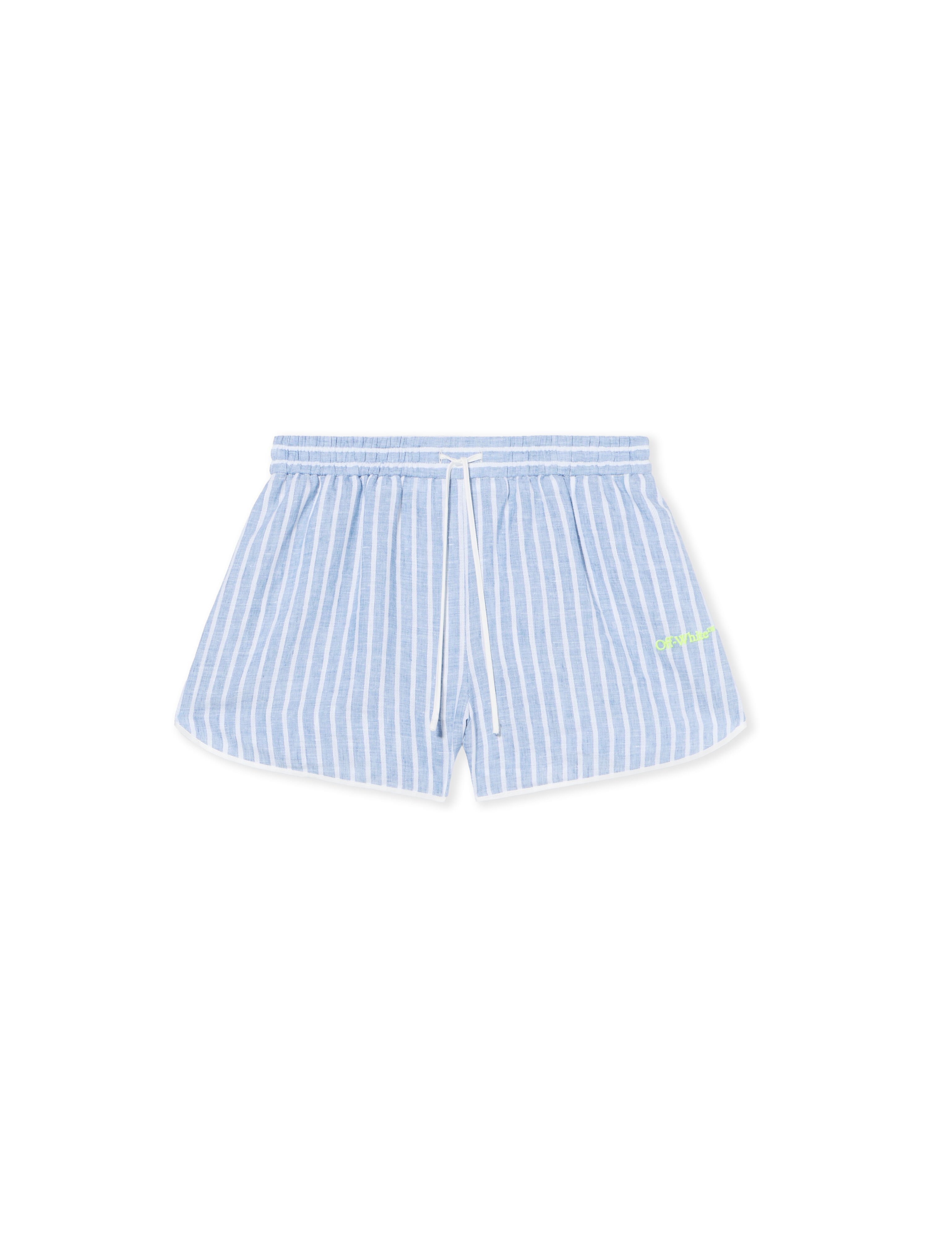 OFF WHITE Striped Drawstring Shorts LIGHT BLUE - WHITE OWCB05MT25FAB001