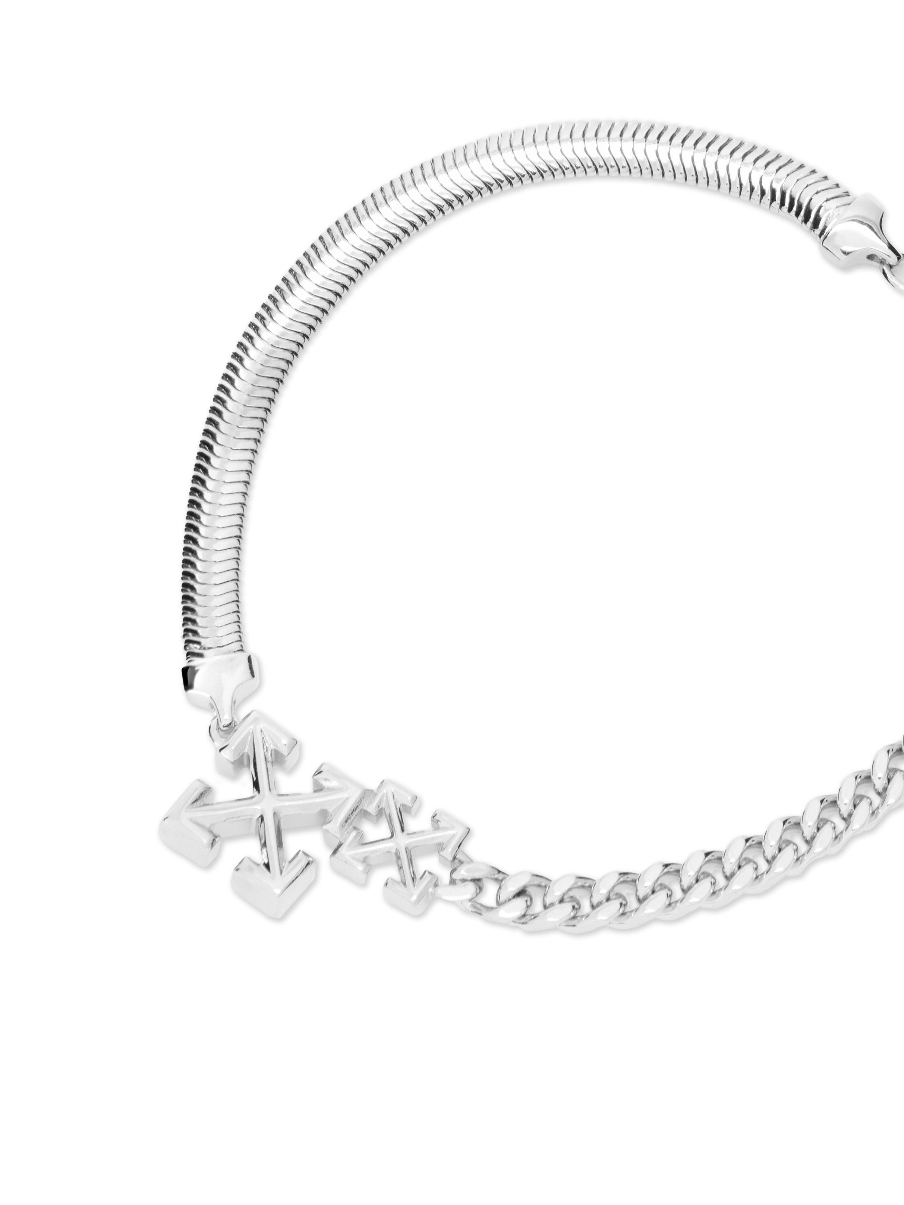 Double Arrow Bracelet OFF WHITE Double Arrow Bracelet SILVER - SILVER OMOA10RF25MET001