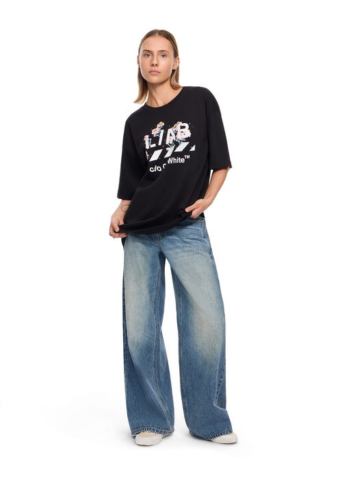 LAB L/AB Floral Diagonal Skate T-Shirt Black Night LABF2639A00035T