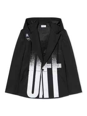 OFF WHITE Big Off Gradient Wool Hood Jacket BLACK - WHITE OMEN09LF25FAB001