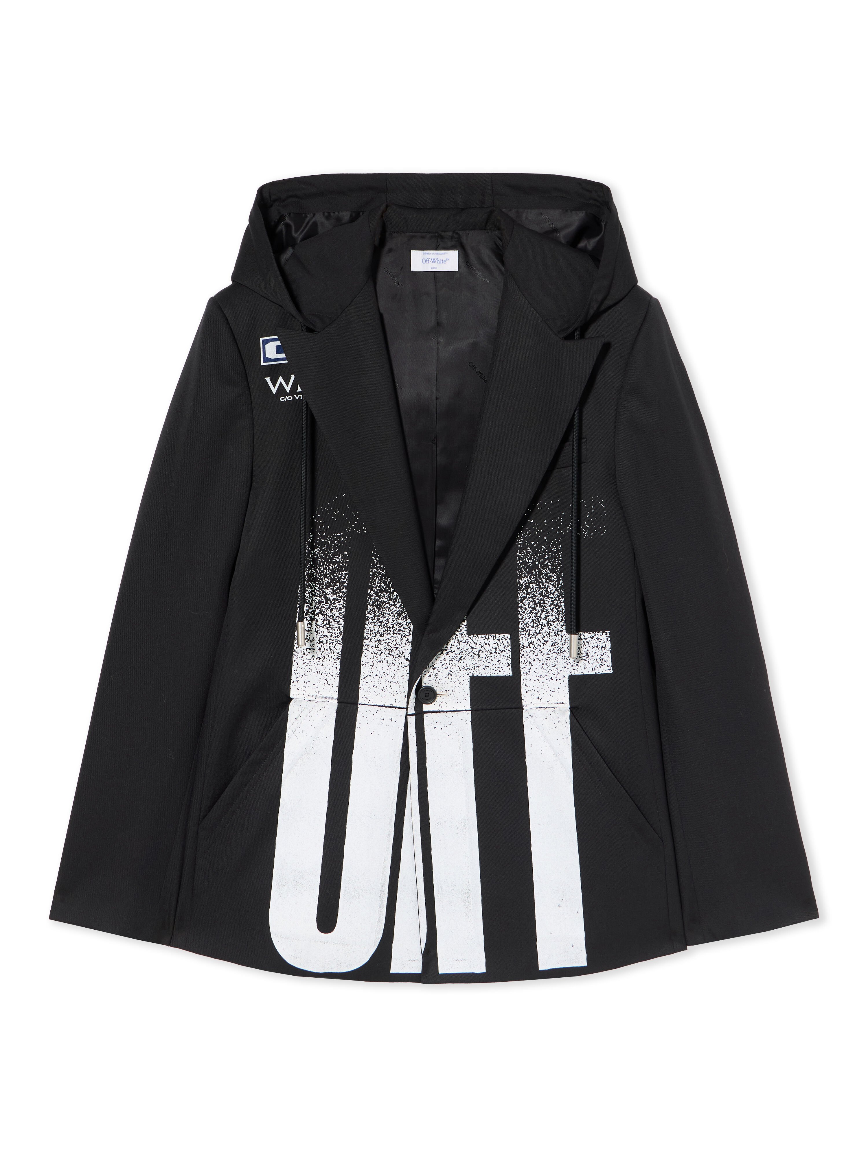 OFF WHITE Big Off Gradient Wool Hood Jacket BLACK - WHITE OMEN09LF25FAB001