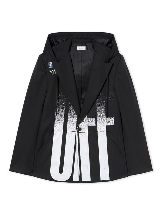 Big Off Gradient Wool Hood Jacket OFF WHITE Big Off Gradient Wool Hood Jacket BLACK - WHITE OMEN09LF25FAB001