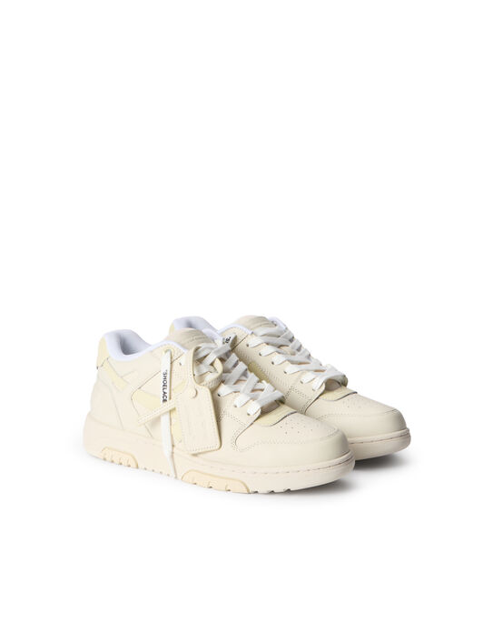 OFF WHITE Out Of Office Calf Leather Sneakers CHOCOLATE/ CREAM OMIA189C99LEA007
