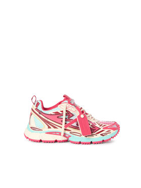 OFF WHITE Be Right Back Fishnet Sneakers ROSE RED - CELESTE OWIA289S26FAB004