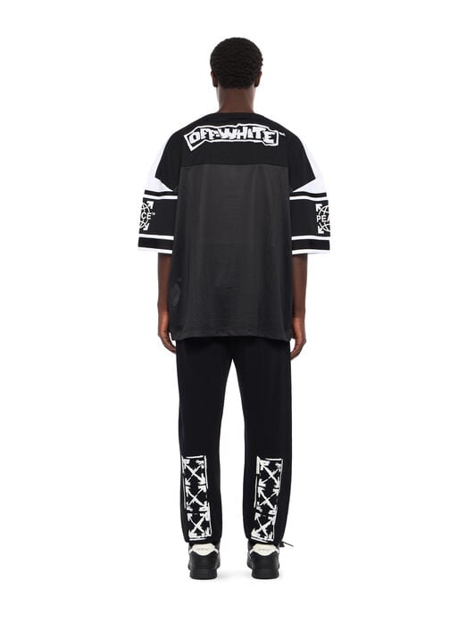 Lion Mesh Football Tee OFF WHITE Lion Mesh Football Tee BLACK - WHITE OMAD003F25JER001
