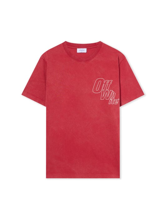 Outline Arrow Logo Tee Shirt OFF WHITE Outline Arrow Logo Tee Shirt CORAL RED - WHITE OMAA027F25JER00D