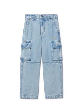 OFF WHITE Diagonal Bookish Cargo Jeans BLUE OBBA001S25FLE007