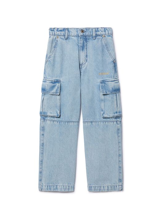 OFF WHITE Diagonal Bookish Cargo Jeans BLUE OBYB002S25DEN002