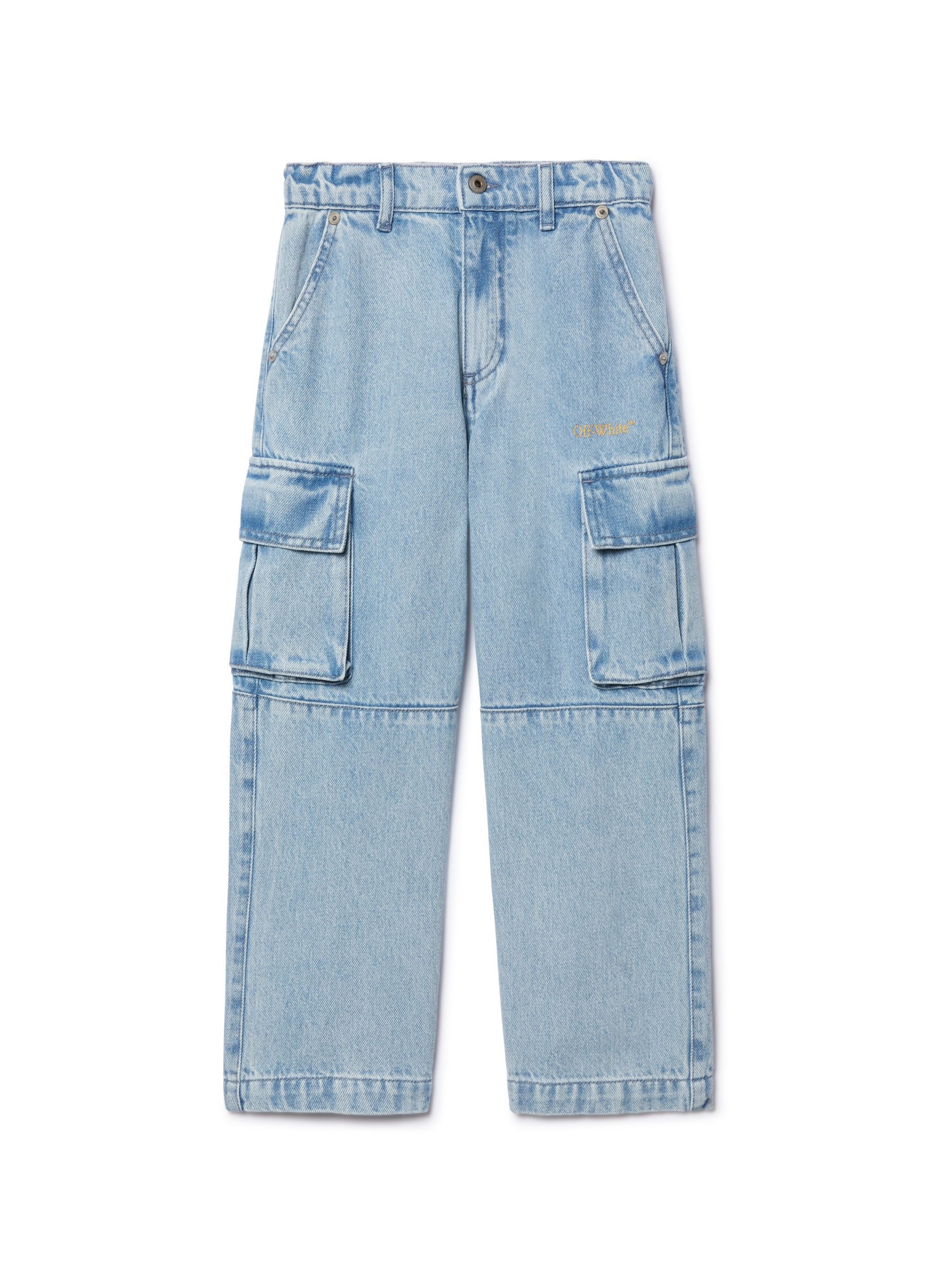 OFF WHITE Diagonal Bookish Cargo Jeans BLUE OBYB002S25DEN002