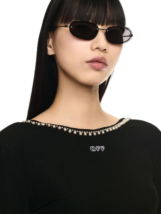 Light Rib Emb 20S L/S Top OFF WHITE Light Rib Emb 20S L/S Top BLACK OWAD259F24JER001
